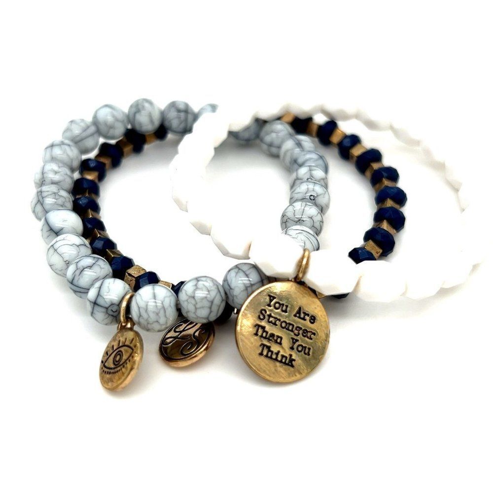 3 Beaded Stretch Bracelets‎ (c)